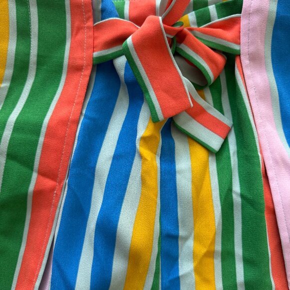 Rainbow Multicolored Pin Stripe Wide Leg Flowy Pant - Picture 3 of 4